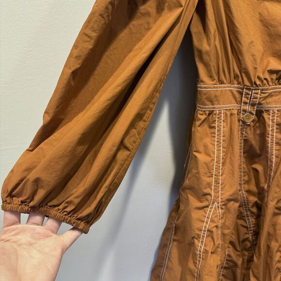 Ulla Johnson Mini Dress Corliss Cotton Poplin Sumac Orange Womens sz 10 - Picture 8 of 10